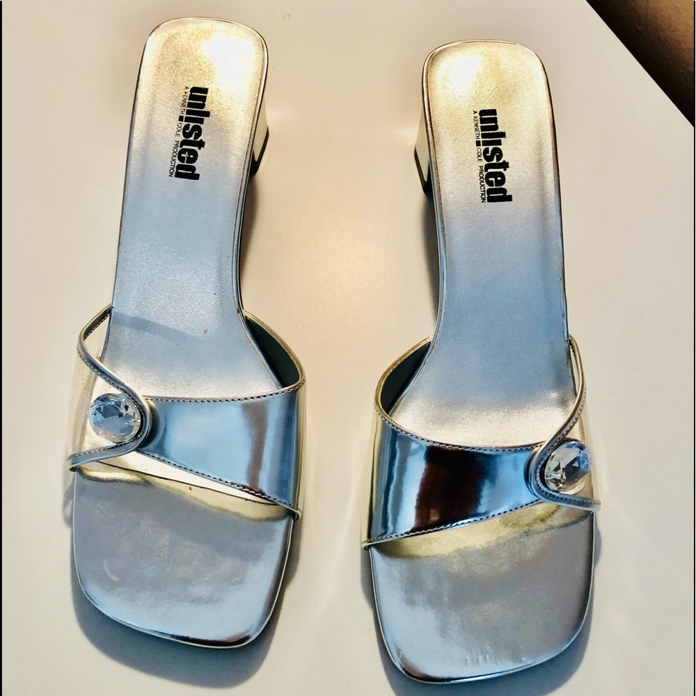 Unlisted By Kenneth Cole Silver Sandal Size 11M